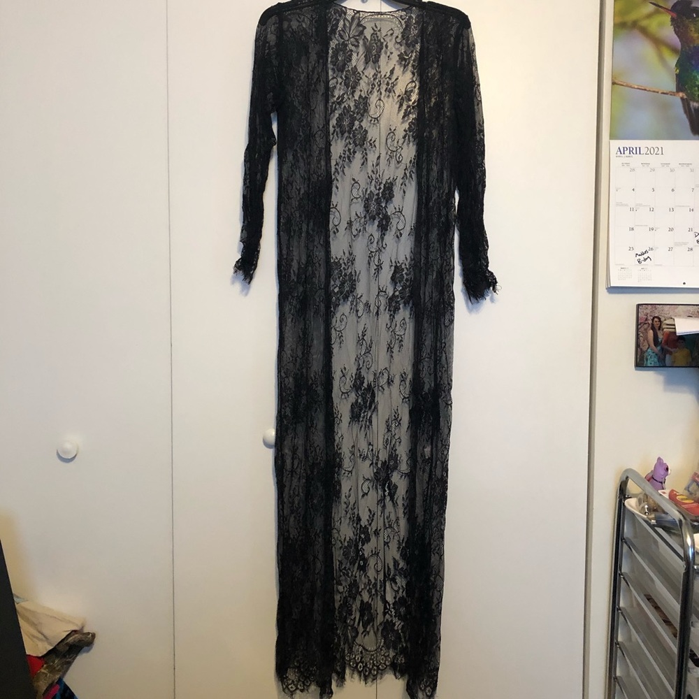 Black lace robe